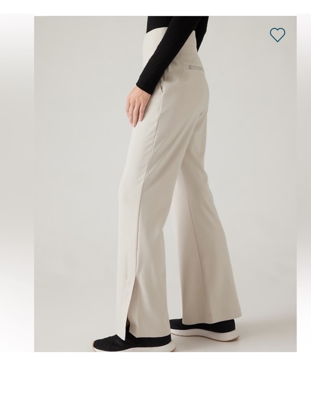 Athleta Venice Cream Flare Leg Performance Pants Size XS Side Slits - Picture 3 of 15